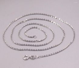 Chains Real Pure 18K White Gold Chain Women Lucky 1.5mm O Link Necklace 1.93g/50cm