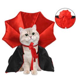 Dog Apparel Cute Halloween Pet Costumes Cosplay Vampire Cloak For Small Cat Kitten Puppy Dress Kawaii Clothes Accessoties Gift H240506