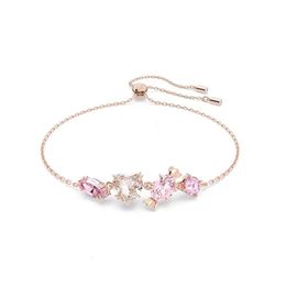 Jewellery Swarovski Bracelet Designer Women Original Quality Luxury Fashion Bangle Shiny Pink Candy Bracelet Romantic And Charming Love Candy Pulling Bracelet