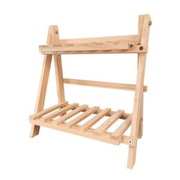 Przedmach przechowywania stojaków do przechowywania Non Punching Ins Solid Wood Tabletop Organizacja podwójna składanie Dormitorium składania