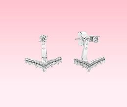 Beautiful CZ diamond Pendant Earring Women Summer Jewellery for P 925 Silver Princess wish bone Stud Earrings with Original box5859242