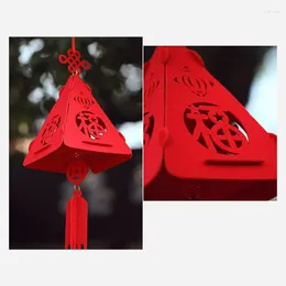 Decorative Figurines Red Fu Letters Lantern Hollow Out Year Decor Spring Festival Pendant Good Fortune Fashion DIY Home Decoration