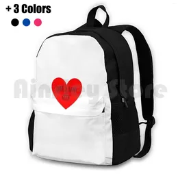 Backpack Love A Band Geek Outdoor Hiking Waterproof Camping Travel Heart Music Marching Nerd