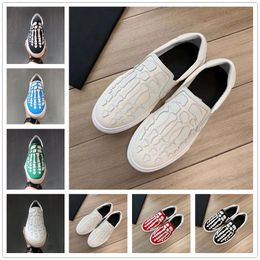 Skel Toe Slip-On Men Women Casual Shoes Designer Skeleton Sneaker Canvas Flat Black White Red Green Blue Bones Runner Man Platform Trainers Sports Sneakers 38-45