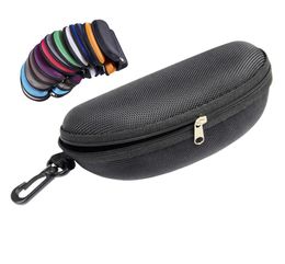 Oxford cloth black glasses case sunglass protection box Zipper eyeglass package sunglasses case hook eyewear accessories DHE262085151