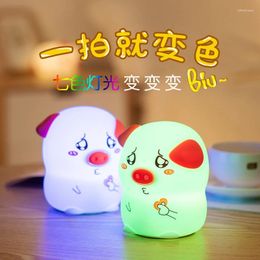 Night Lights Modern Nordic Creative Than Heart Pig Light Silicone Smart Touch Switch Decompression Atmosphere Novelty