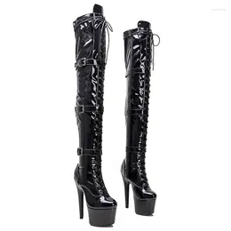 Dance Shoes Auman Ale 17CM/7inches PU Upper Sexy Exotic High Heel Platform Party Women Boots Nightclubs Pole 117