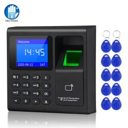 Card Biometric Fingerprint RFID Access Control Keypad System Electronic USB Time Clock Recorder Attendance Machine +10 Keyfobs Card