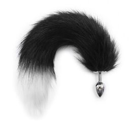 25cm diameter butt plug cosplay fox tail Sexspielzeug anal plug sex toy 41cm length black white women dog cat tail dildo5448569