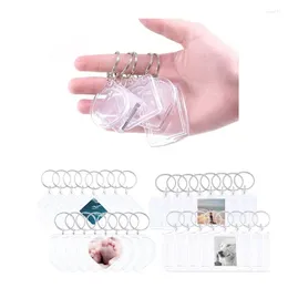 Keychains 40Pcs Acrylic Keychain Personalised Keyring Po Frame Pendant Bag Adornments Couples Keyrings