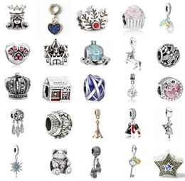 Mix 50 Different Style Silver Plated Alloy Charm Bead Fashion Jewelry European Style For Bracelet Promotion7019923