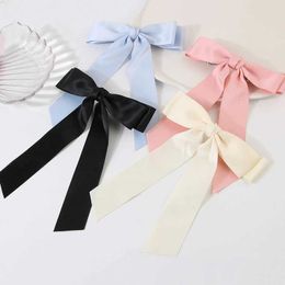 Other Hot New Fashion Fabric Ribbon Hair Bow Hairpin for Women Sweet Girls Hair clips Black White Bow Top Clip Female Hair Accessories