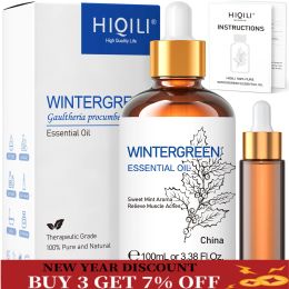 Oil HIQILI 100ML Wintergreen Essential Oils for Diffuser Humidifier Massage Aroma Oil Essential for Candle Making 100% Pure Natural