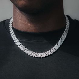 Factory Cuban Chain 925 Silver Rapper Jewellery Men 12mm Iced Out Vvs Moissanite Cuban Link Chain