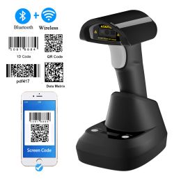 Scanners Wired Barcode 2D Scanner or Wireless Barcode Scanner or Bluetooth Code Reader 2D Handheld Barcode Reader QR Code PDF417