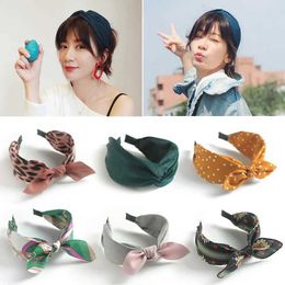 Headbands Womens hair clip wide womens Boho tie headband accessories bow headband flower hair accessories girl headband lady Q240506