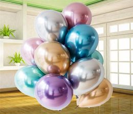 50pcslot 12inch New Glossy Metal Pearl Latex Balloons Thick Chrome Metallic Colours Inflatable Air Balls Globos Birthday Party Dec5209688