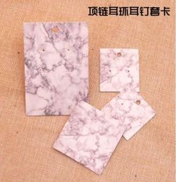 DIY handmade Jewellery earring necklace packing card cute studdrop earring display card 100pcs per lot simple marble line tags4735380