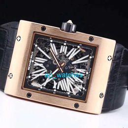 RM Luxury Watches Automatic Watch Mills Men's Series Hollow Automatic Machinery 50x38mm Men's Watch Rm016 Rose Gold Hollow apEN