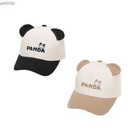 Caps Hats New Korean Summer Childrens Snap Hat Cartoon Cute Panda Embroidered Baby Baseball Hat Cotton Sun Protection Boys and Girls Hat 0-3Y WX