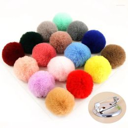 Brooches Cute Imitation Hair Fluffy Ball Brooch For Women Girls Collar Pins Hat Clothing Shoes Backpack Badge Jewelry Accessories