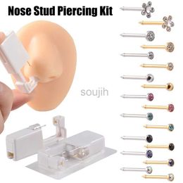 Body Arts 1PC Disposable Safe Sterile Piercing Unit For Nose Studs Flower Style Piercing Gun Piercer Tool Machine Body Piercing Jewellery d240503