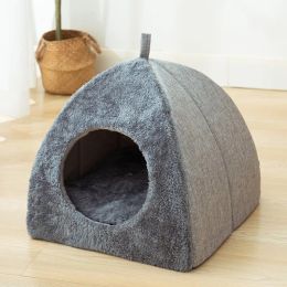Houses New Triangle Cat Nest Closed Cat House Pet Nest Warm and Thickened Deep Sleep Dog Nest Pet Supplies