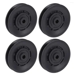 Accessories Universal Bearing Pulley Wheel Abration 90mm Wearproof Gym Parts Replacement For Fitness 4pcs Black