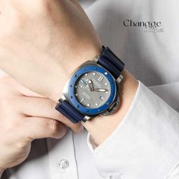 2024 Unisex Luxury Watch Classic Wristwatch Mens Watch Automatic Mechanical Calendar Display Fashion Leisure Luxury Watch Blue Circle Grey Disc Tape Pam0095 Z607