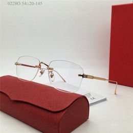 New fashion design square shape optical glasses 0228O metal frame rimless lenses men and women business style light and easy to wear eyewear