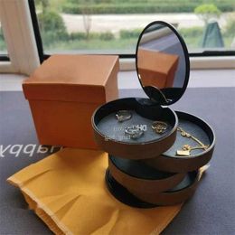 10A Fashion 2024-Designer Rack Boxes Multi-layer Clip Luxury Box Packaging Retro Rotary Ear With Orange Retail Gift Storage Jewellery Heodb