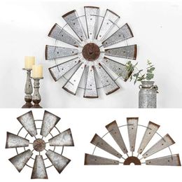 Decorative Figurines Windmill Art Deco Rustic Pinwheel Decoration Unique Metal Farmhouse Wall Decor For Home Bedroom Room Country