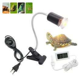 Lighting UVA UVB Reptile lamp holder bulb Set with Clip Turtle Bulb Lamp Tortoises kit Heating Thermometer Hygrometer Basking Lamp Kit