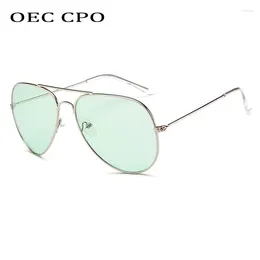Sunglasses Fashion Clear Colour Pilot Women Men Brand Designer Pink Blue Lens Sun Glasses Outdoor O644