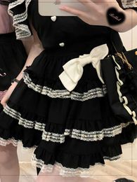 Skirts 2024 Vintage Japanese Kawaii Mini Cake Women JK Jupe Elegant Lolita Sexy High Waist Lace Y2k Aesthetic Sweet Gothic Skirt