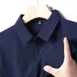 Men's Polos Scarless Short Sleeved Business Casual No Iron Fashion Solid Colour Versatile Summer