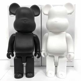 장식용 물체 인형 28cm 400% Bearbrick Bearbrick 액션 피겨 DIY 페인트 곰 벽돌 장난감 폭력 곰 장식 홈 장식 어린이 생일 선물 장난감 T240505