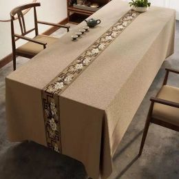 Pads Cotton and Linen Blended Square Table Cloth, Waterproof and StainProof, Disposable, HighEnd, HighEnd