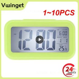 Clocks 1~10PCS In 1 Multifunction Alarm Clock Temperature Display Intelligent Luminous Digital Screen Gradual Tone Delay Alarm Button