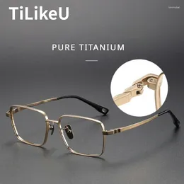 Sunglasses Frames Luxury Pure Titanium Eyeglass Men Square Prescription Eyewear Reading Myopia Frame Women Glasses Brand Designer