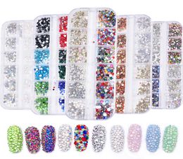 12 Gridsbox Nail Art Rhinestone Mixed Crystal Rhinestone Diamond Gem Acrylic Nail Diamond Flat Back Shiny 3D Nails Accessories7354635