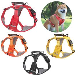 Dog Collars Leashes Reflective Harness For Small Medium Dogs Cats No Pull Puppy Breathable Mesh Adjustable Harnesses Chihuahua Pug Pet Supplies H240506