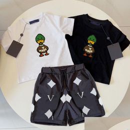 Clothing Sets Designer Kids Clothes Summer Boys Tracksuits Casual Letter Baby Girls Kid T Shirts Pants Infants Children Short Sleeve S Ot6Gk