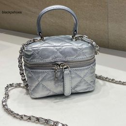 Chanellly CChanel Chanelllies Cosmetic CC Handle Quilted With flap Caviar bag Mini Case Top Genuine Leather Silver Hardware Crossbody Vanity French Luxury Designe