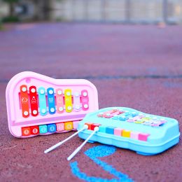 Blocks Orff Musical Instruments 8 Tone Hands on Piano Percussion Instrument Hand Knock Duet Xylophone PInk Blue Baby Educational Toys