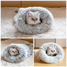 Cat Beds Furniture Winter Plush Pet Sleeping Bag Windproof Closed Sleeping Bag In Autumn Winter Luxury High-end Comfortable Mattress for Cats Dogs