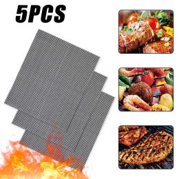 Accessories Nonstick Barbecue Mesh Mat Reusable Heat Resistance BBQ Baking Net Pad Kitchen Cooking Smoker