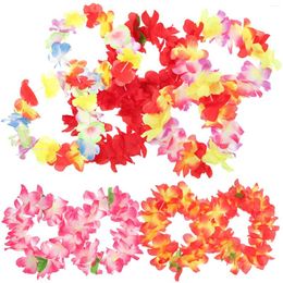 Decorative Flowers 5 Pcs Dress Up Aldult Tropical Luau Party Favours Costume Accessory Beach Hula Dance Neck Loop Child