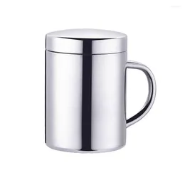 Mugs Heat Preservation Office Coffee Mug Stainless Steel Leakproof Drinking Milk Large Capacity Double Wall Thermal Insulated Bar