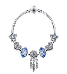 Charms fit for Bracelets Blue Star Beads Dream Catcher Dangle Pendant Bangle love Bead Diy Wedding Jewellery Accessories4311683